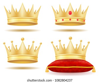 king royal golden crown vector illustration isolated on white background