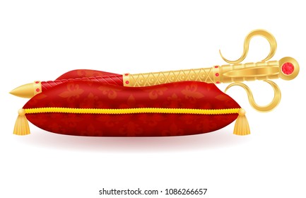 king royal golden scepter symbol of state power vector illustration isolated on white background