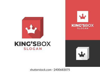 King royal queen box simple modern vector logo design