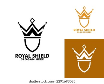 King Royal Shield Logo Template, Shield Logo Vector icon