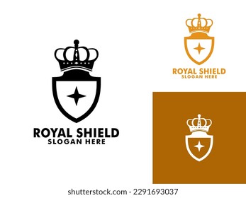 Plantilla de logotipo del Escudo Real Rey, icono del vector del logotipo Escudo