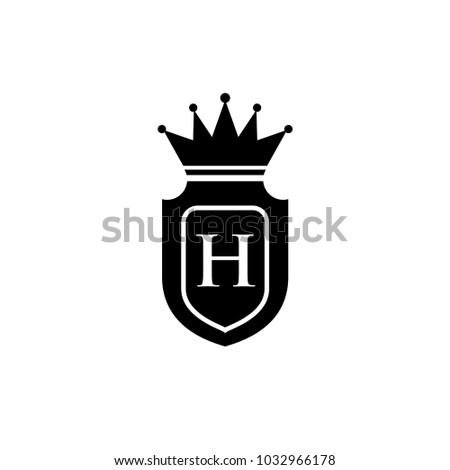 King Royalcrown H Letter Logo Black Stock Vector Royalty Free