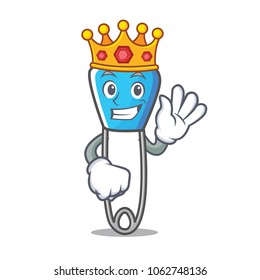 King safety pin mascot cartoon