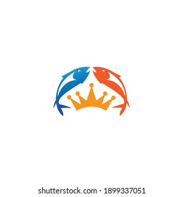 King Lachs Logo Fisch Krondesign Vektorgrafik