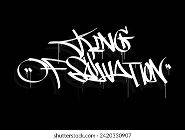 KING DE SALVACIÓN palabra graffiti estilo etiqueta