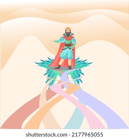 king of the sand illustration vector in pastel color