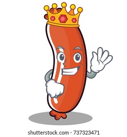 King Sausage Character Cartoon Style