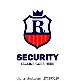 King Security Logo. Abstract secure shield logo design - various geometric shapes - Security visual identity, Security Logo template Monogram design elements Business sign identity vector illustration