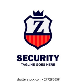 King Security Logo. Abstract secure shield logo design - various geometric shapes - Security visual identity, Security Logo template Monogram design elements Business sign identity vector illustration