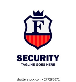 King Security Logo. Abstract secure shield logo design - various geometric shapes - Security visual identity, Security Logo template Monogram design elements Business sign identity vector illustration