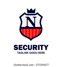 King Security Logo. Abstract secure shield logo design - various geometric shapes - Security visual identity, Security Logo template Monogram design elements Business sign identity vector illustration