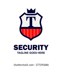 King Security Logo. Abstract secure shield logo design - various geometric shapes - Security visual identity, Security Logo template Monogram design elements Business sign identity vector illustration