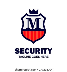King Security Logo. Abstract secure shield logo design - various geometric shapes - Security visual identity, Security Logo template Monogram design elements Business sign identity vector illustration