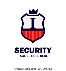 King Security Logo. Abstract secure shield logo design - various geometric shapes - Security visual identity, Security Logo template Monogram design elements Business sign identity vector illustration