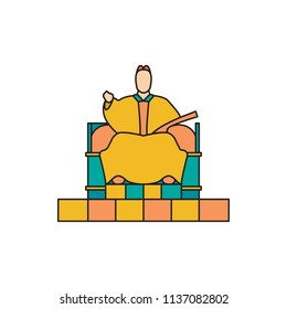 King sejong icon, cartoon style