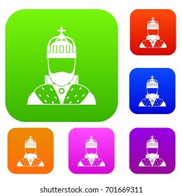 King set icon in different colors isolated vector illustration. Premium collection