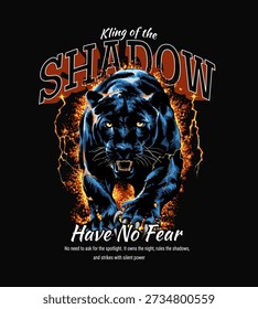 König des Schattenmottos mit Panther auf heller Hintergrund, Vektorgrafik