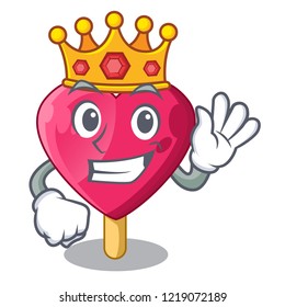 King the shaped heart ice cream mascot