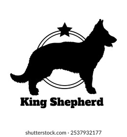 King Shepherd dog silhouette,  dog, dog breeds, logo, vector, silhouette, logo design, animal, illustration, icon, sign, design, black,  symbol, pet