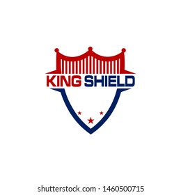 king shield emblem logo design
