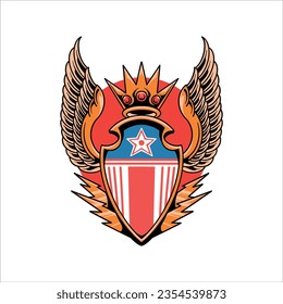 king shield tattoo vector design