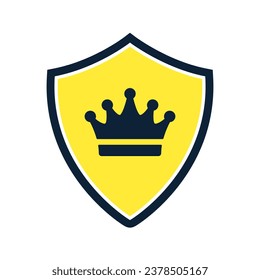 king shield. yellow king shield icon