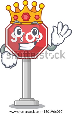 King sign stop isolated with the cartoon