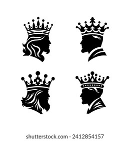 King Silhouette Illustration mit einfachem Stil