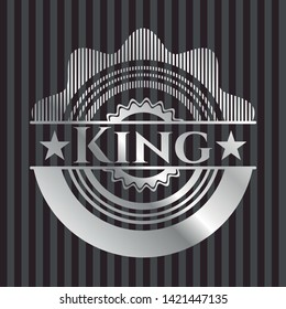 King silver emblem. Vector Illustration. Mosaic.