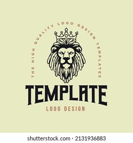 King Simba Logo Template. Vector