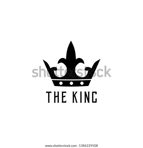 King Simple Crown Logo Design Stock Vector Royalty Free 1386229508