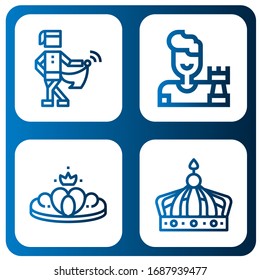 king simple icons set. Contains such icons as Medieval, Chess, Crown, can be used for web, mobile and logo