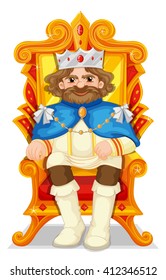 King Sitting On The Throne Illustration