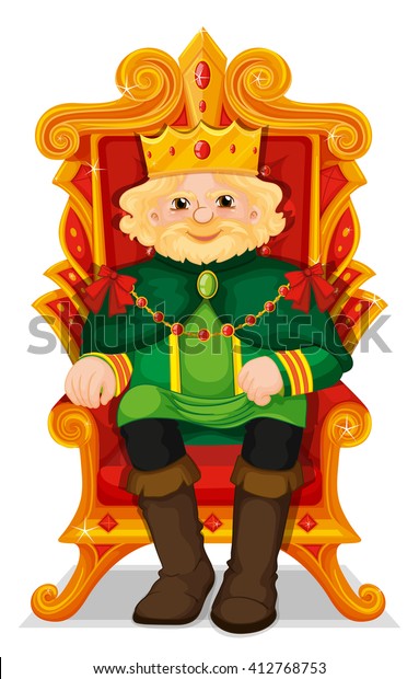 玉座に座っている王のイラスト のベクター画像素材 ロイヤリティフリー