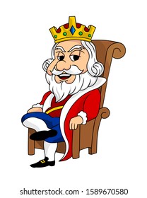 King sitting in the throne vector template