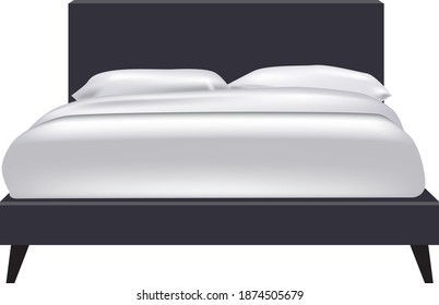 Cama king size con edredón y almohadas