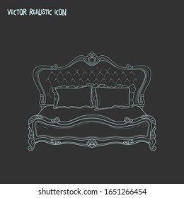 King size bed icon line element. Vector illustration of king size bed icon line isolated on clean background for your web mobile app logo design.