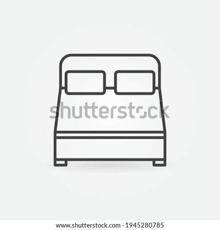 King Size Bed outline vector concept icon or design element