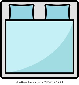 King size bed vector icon