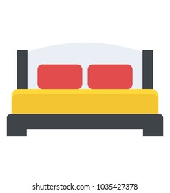 A king size double bed flat icon