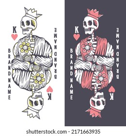 king skeleton playing card illustration