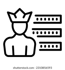King skill level icon outline vector. Personal career. Training goal
