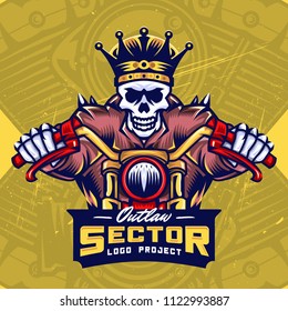 King Skull Bikers Esport Logo Design