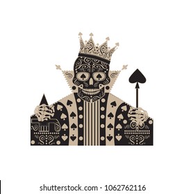 King skull card background illustration