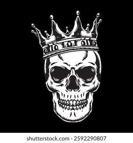 King skull with crown vector 