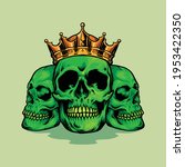 King Skull Green illustrations for your work Logo, mascot merchandise t-shirt, stickers and Label designs, poster, greeting cards advertising business company or brands.
