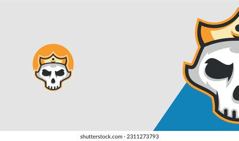 King Skull logo abstract vector template