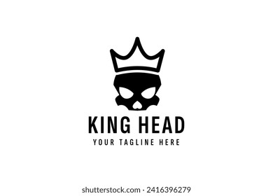 king skull logo vector icon illustration