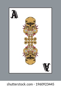 king skull on playing card illustration