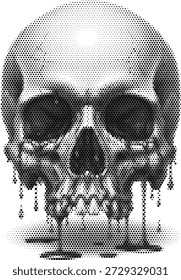 Cráneo del rey con la corona real para el horror gótico y los temas del diseño de la muerte